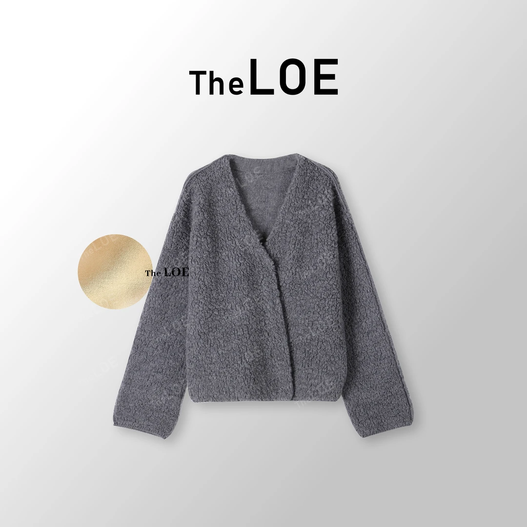 TheLOE/【奶油小泡芙】百分羊毛  颗粒感针织开衫#09.30ZZ-G7265