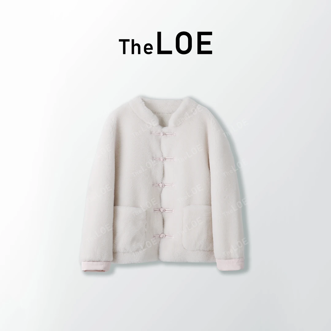 TheLOE/[山水有致·粉黛}百分绵羊毛 轻国风新中式外套#LE-609-1
