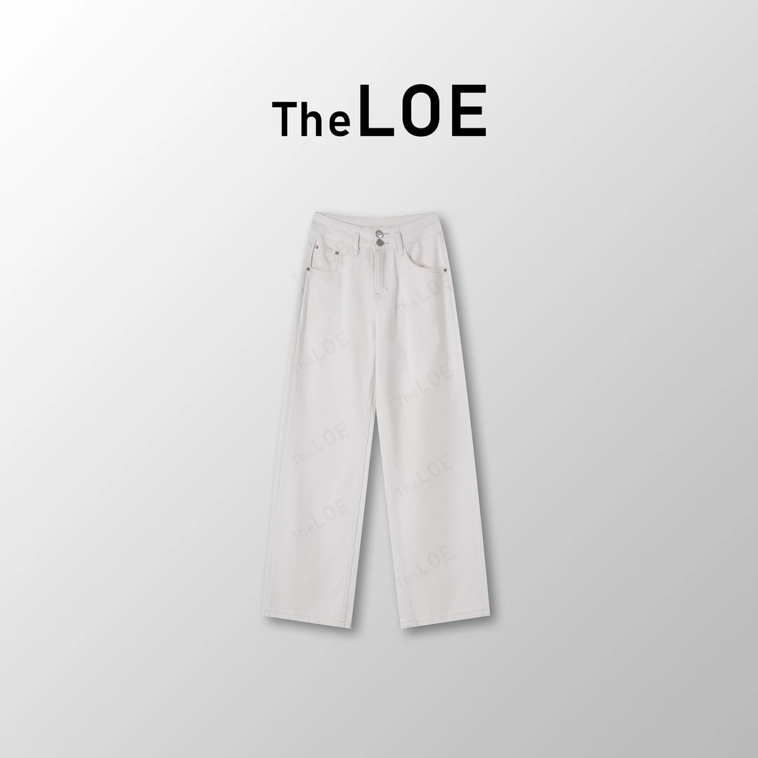 TheLOE/3.21「口碑小白」高支百分棉 显瘦型宽松直筒牛仔裤#LE-9893