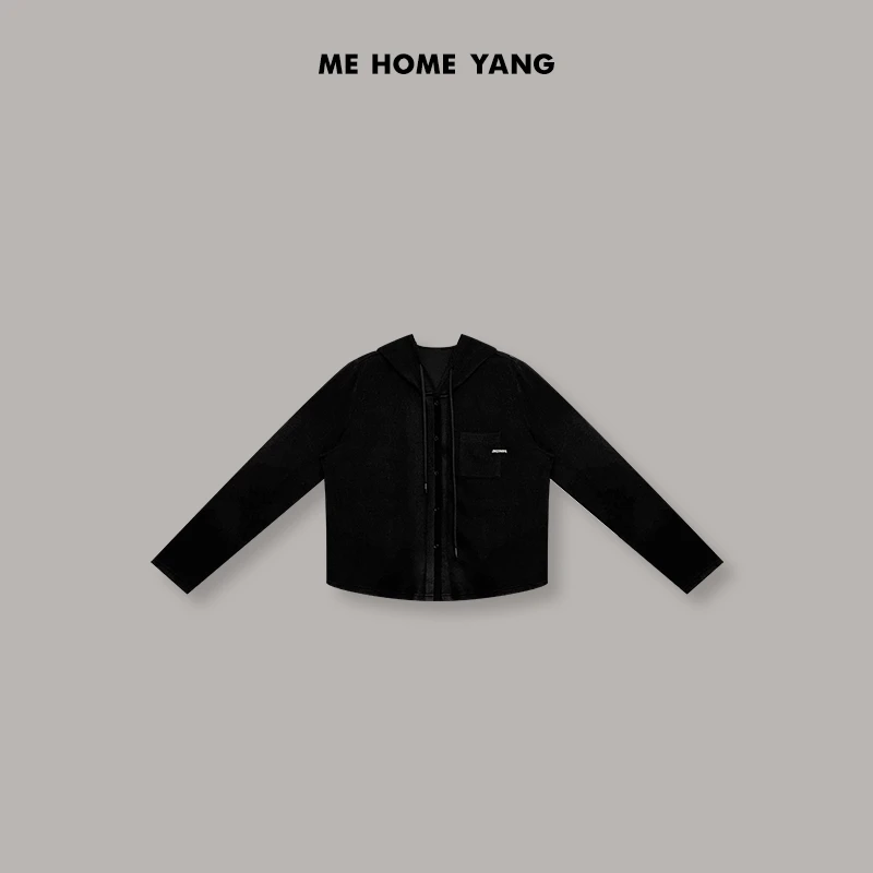 ME【叠门襟帽衫】轻奢极简百搭时尚休闲通勤上衣MEQA2197