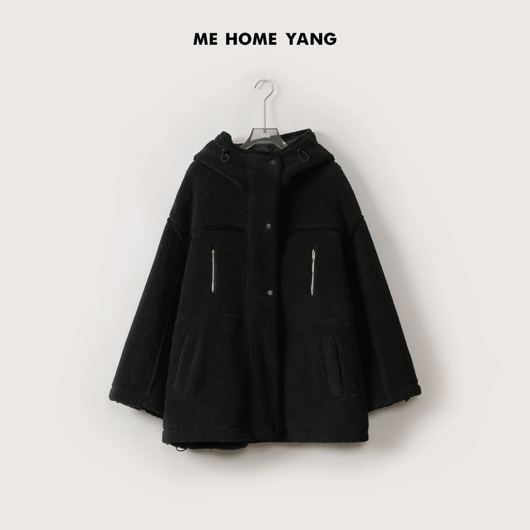 ME【冒险家】绵羊毛混纺圈圈毛连帽外套百搭一手长毛毛外套MEQA3867