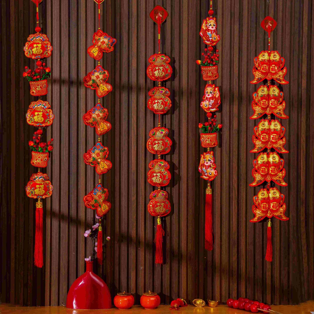 2024龙年春节新年装饰挂饰过年挂件家用室内福字鱼白菜场景布置品