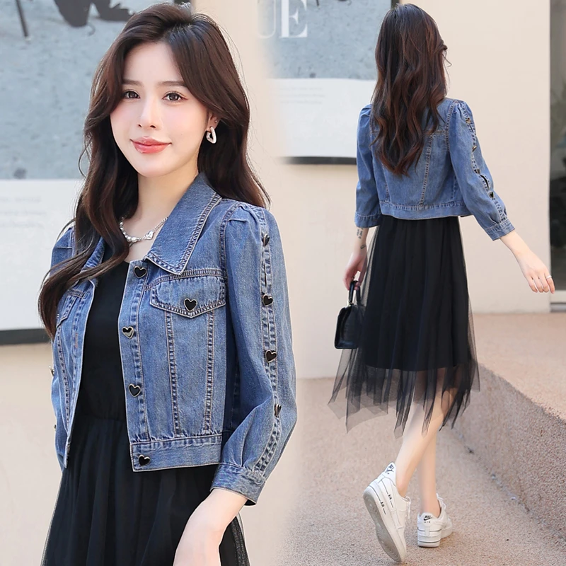 显瘦小个子短款外套女士春夏季新款百搭洋气质披肩小香风牛仔上衣
