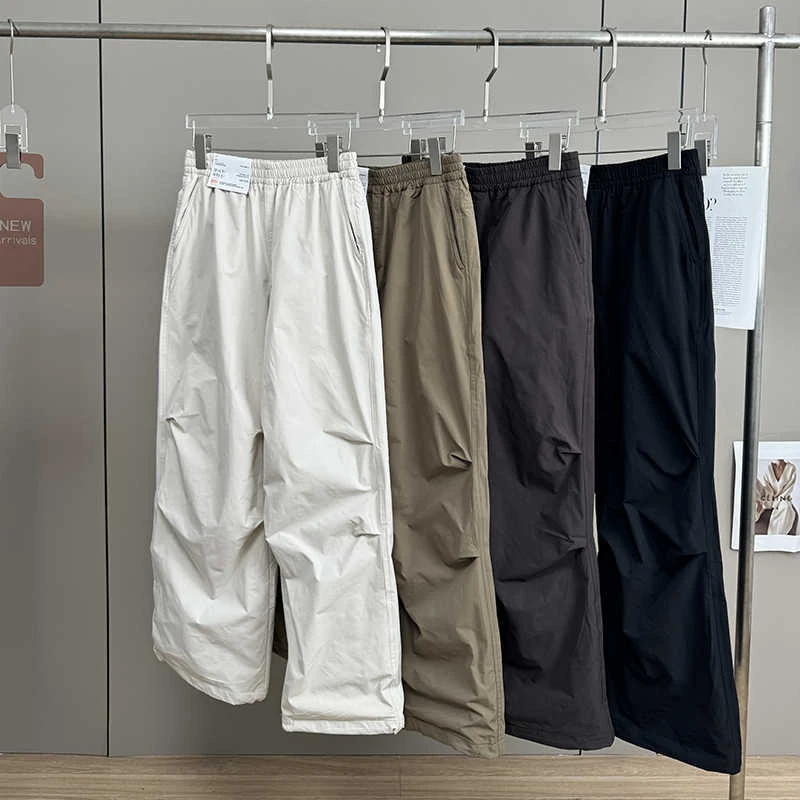 秋冬季新款加绒降运动落伞裤休闲裤冬女装保暖长裤宽松伞兵裤裤子