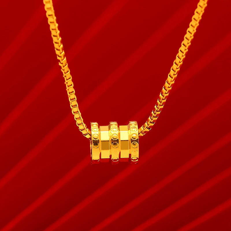 钛钢项链 锁骨链简约精致金色小蛮腰项坠女款时尚气质路路通项饰