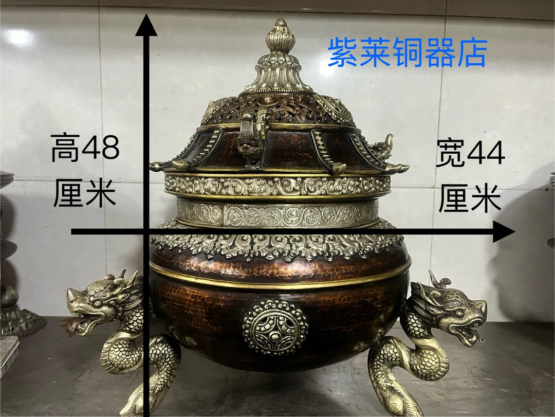 尼泊尔纯铜纯手工居家摆件 精品香炉