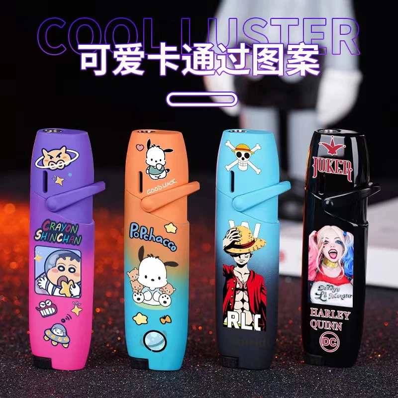 网红渐变防风打火机网红款红色火焰创意男士玉桂狗萌宠原装卡通