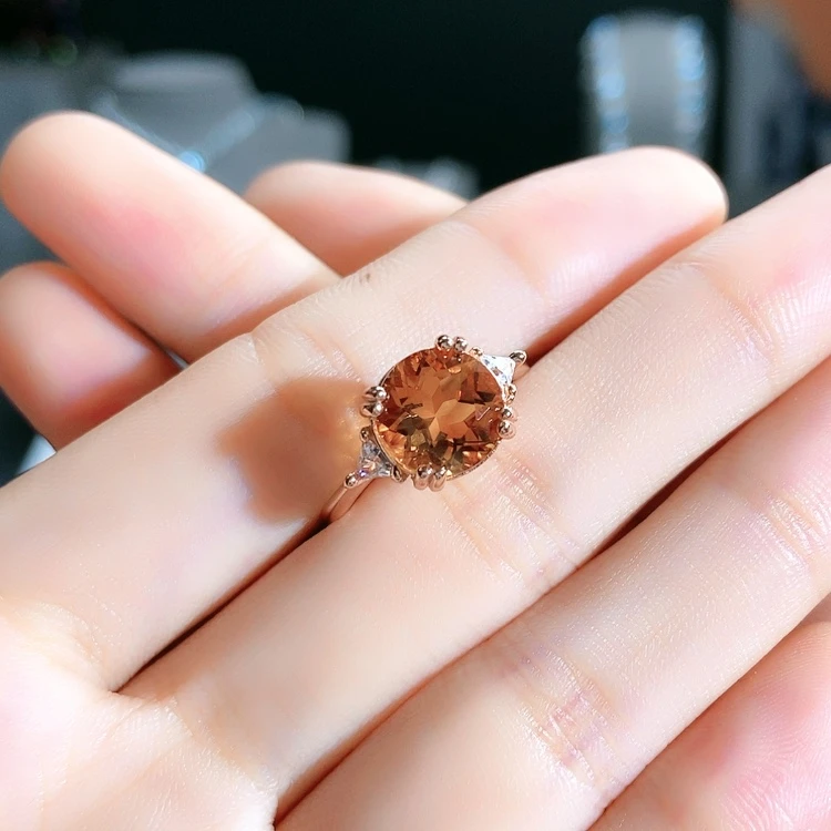 【闪购商品】黄晶戒指银S925镶嵌