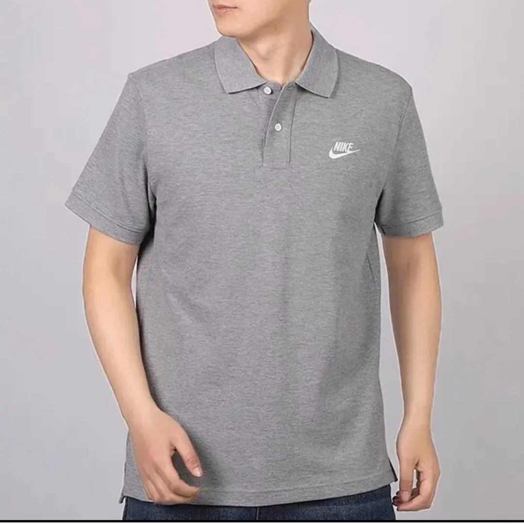 NIKE/耐克男士夏季灰色短袖翻领纯棉t恤宽松PoLo衫CJ4457-063滔悦