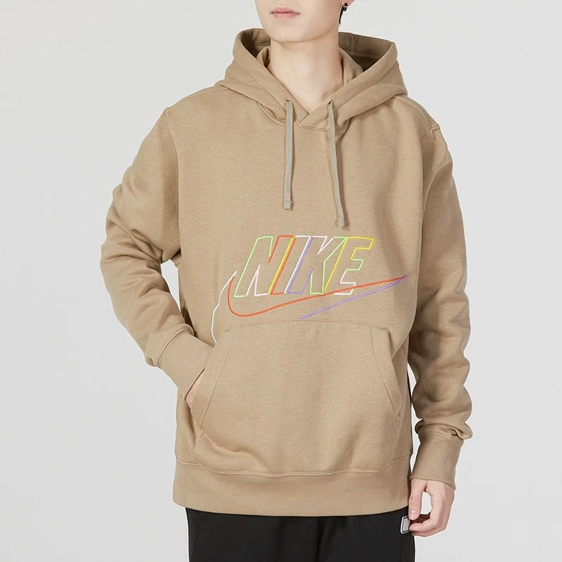 Nike/耐克男士冬季加绒保暖运动卫衣刺绣标连帽套头衫DX0542-247