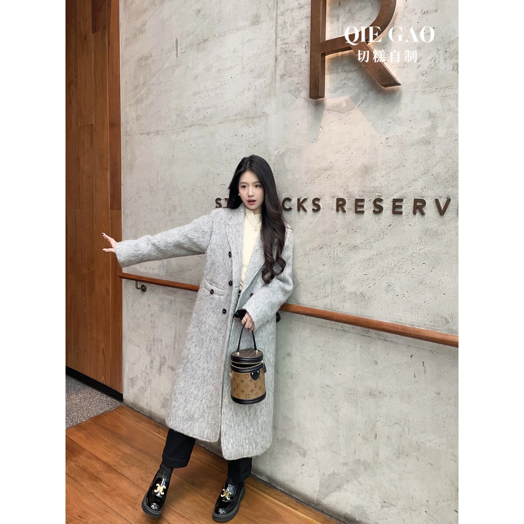【断码】切糕自制【北岛雪山】秋冬小个子毛呢气质外套N13892G34