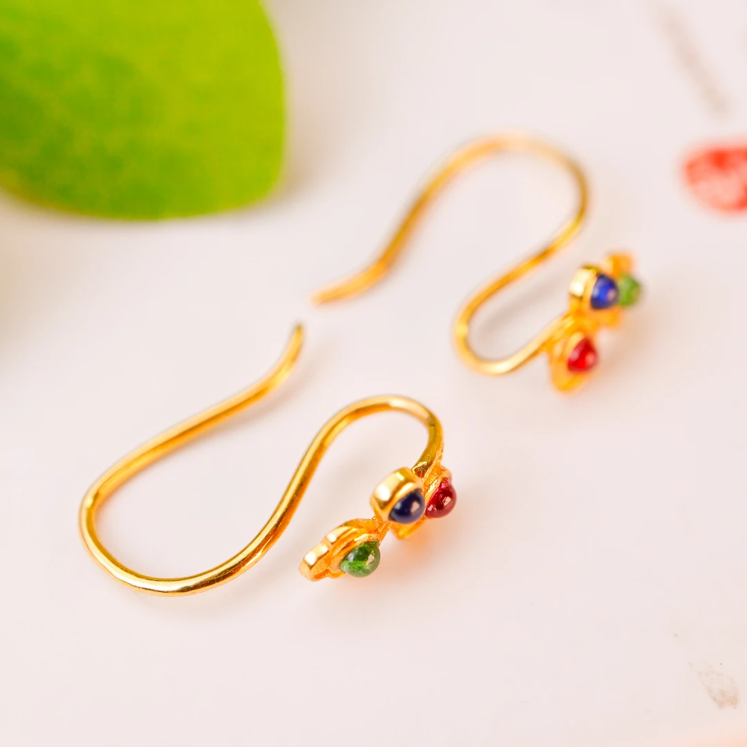 18K金万能耳钩黄金耳坠新品礼物18K金饰品耳钩包邮保真