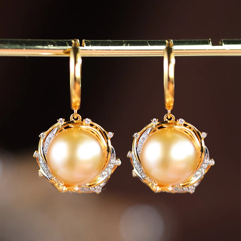 珍珠耳环千金大小姐/有凤来仪金珠耳环