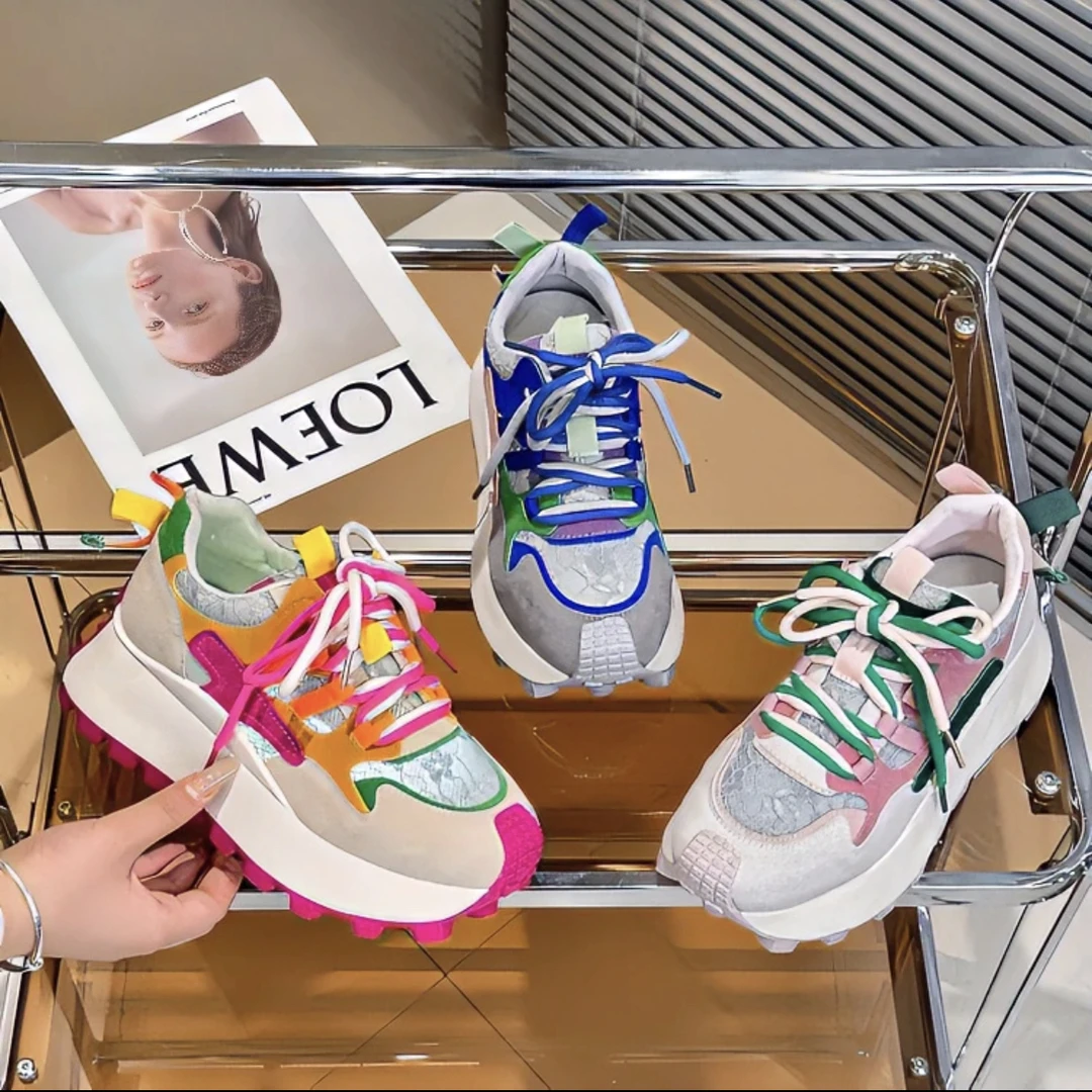 （现货）阿甘鞋女2024年新款网红厚底韩版百搭跑步鞋潮流运动女鞋