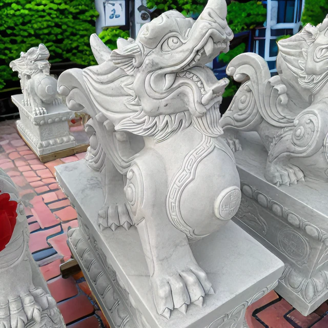 石雕貔貅汉白玉门口摆放支持定做室外简约款式简约多种公园适用