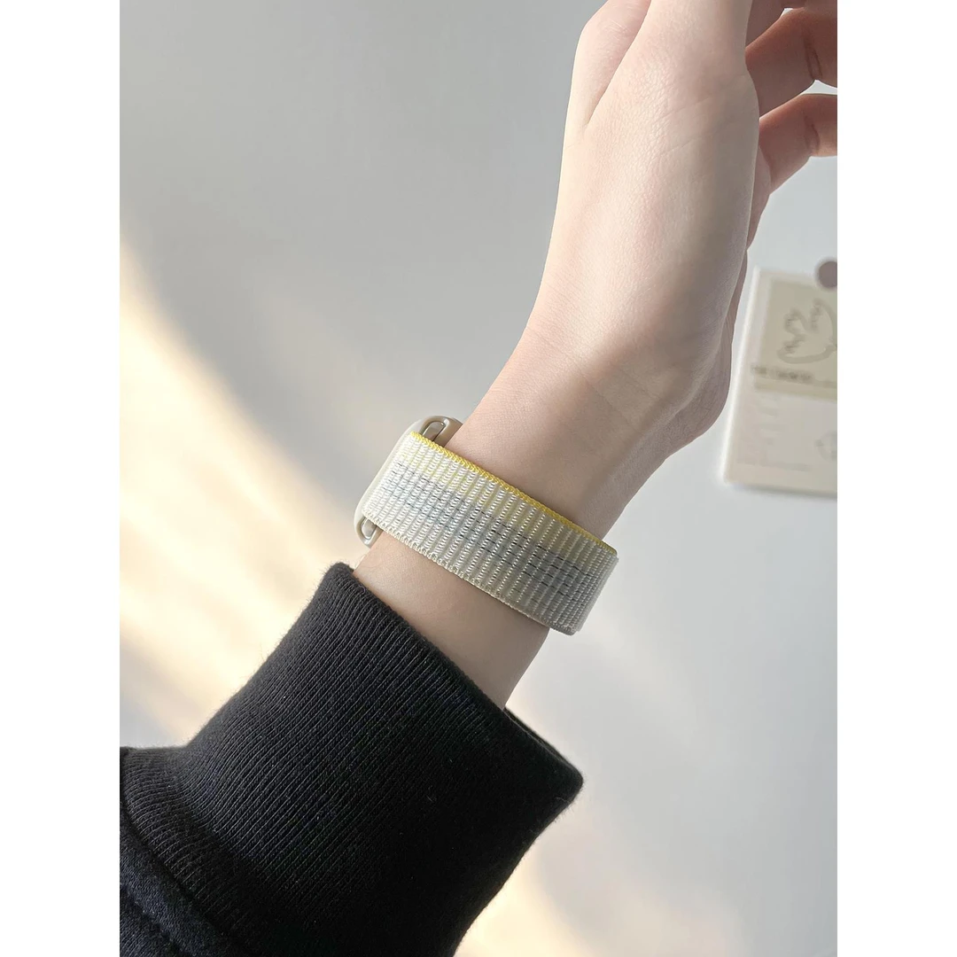 适用applewatch尼龙回环式表带iwatch官方同款2023魔术贴苹果表带