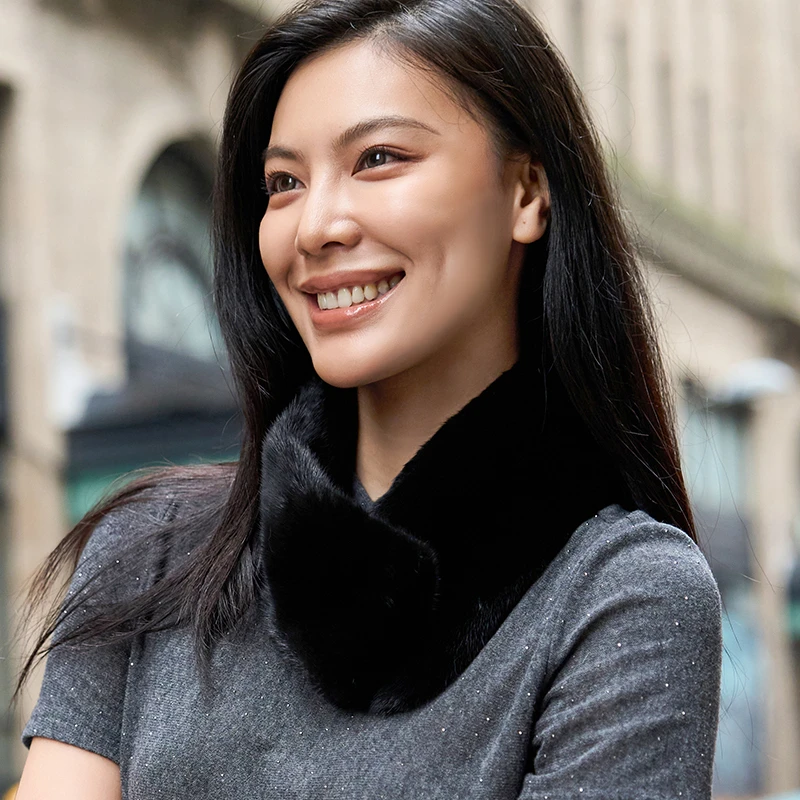 JC5609 欧洲进扣宝嘉美黑貂围脖百搭水貂围巾皮草 68*9