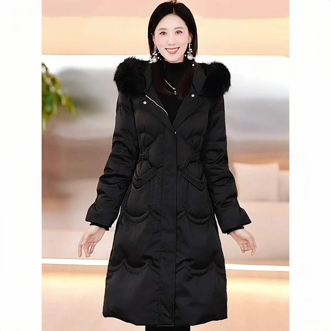 YAYA/鸭鸭热力感羽绒服女冬中长款新款大牌冬季女款-YE2B626901A