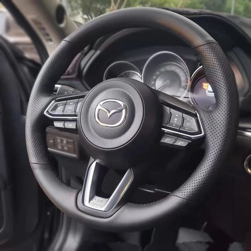 马自达昂克赛拉手缝方向盘套cx50阿特兹cx4cx5cx30次世代专车专用