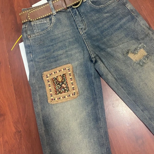 宽松版显瘦牛仔裤女