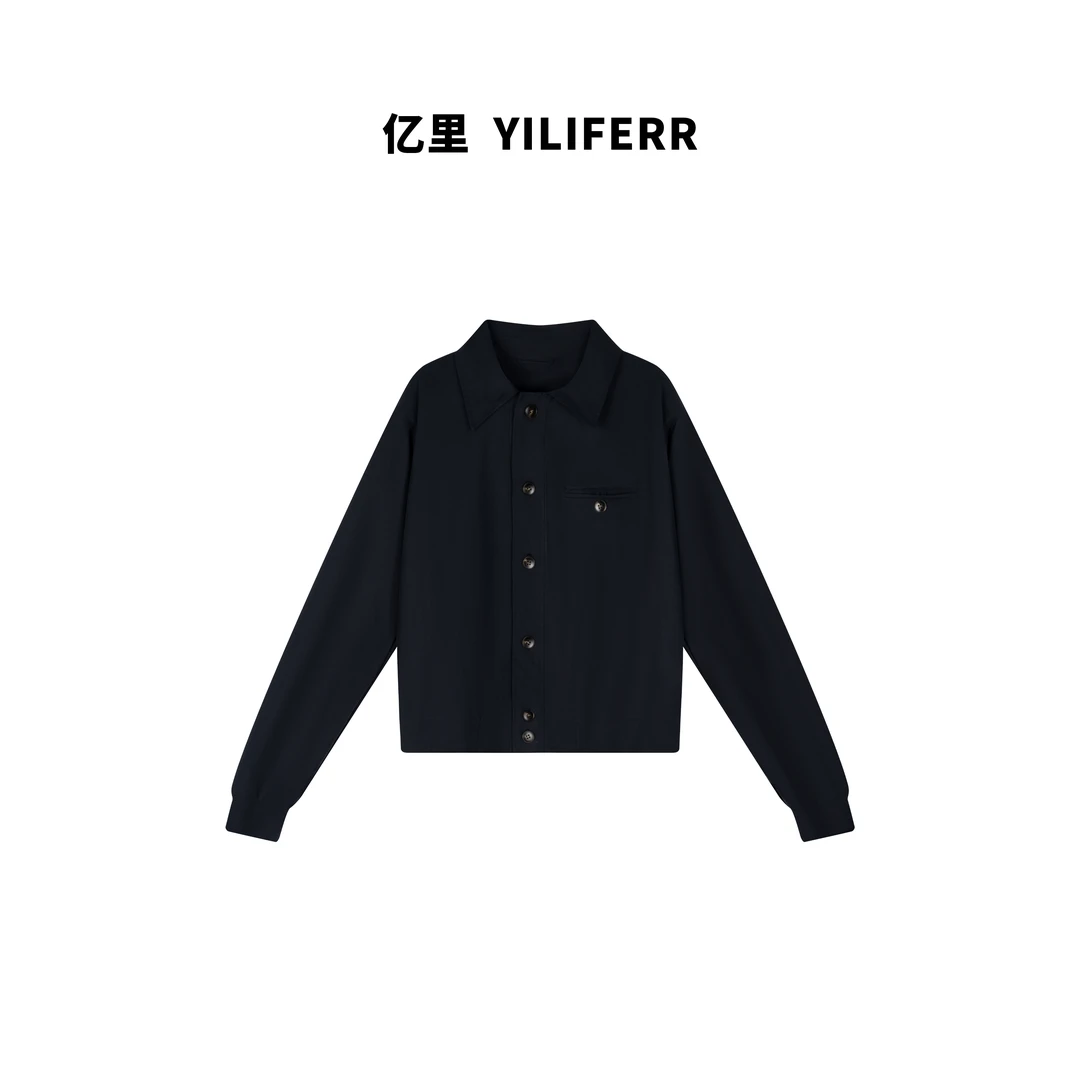 【YILI显瘦女装】短版翻领显瘦百搭夹克外套Y0167
