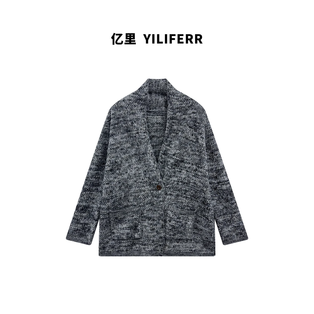 【YILI大码品牌】慵懒风中长款开衫外套 Y0398