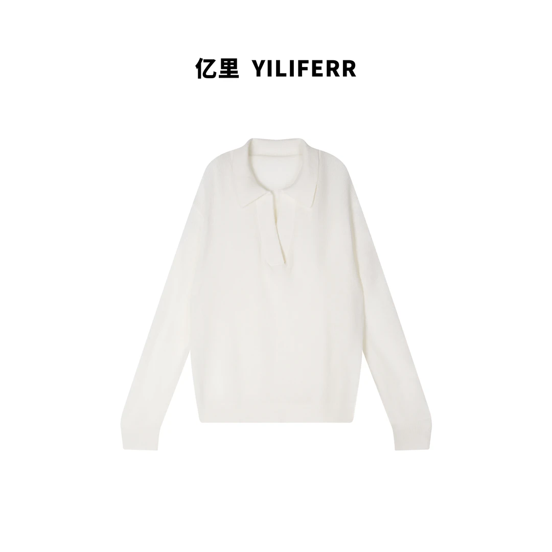 【YILI显瘦女装】简约时尚polo领毛衣 Y0385