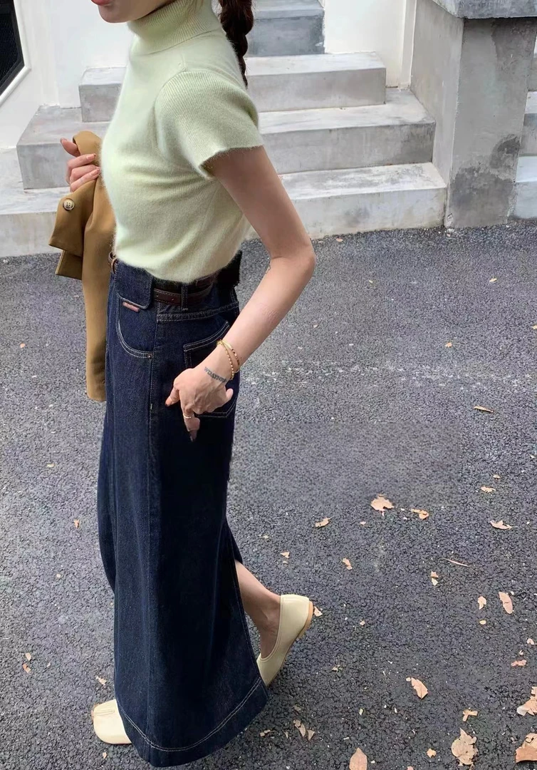 【香姐推荐】【6136】秋季时尚新款牛仔半身裙百搭显瘦