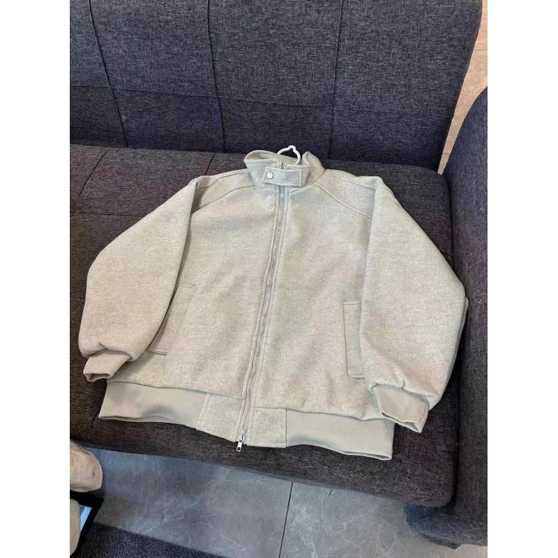 A145 简约纯色秋冬休闲百搭外套情侣潮时尚