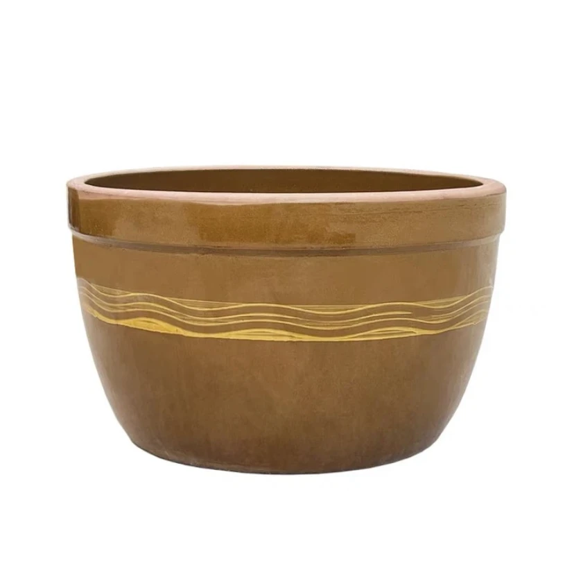 土陶老式花纹缸腌菜腌肉种睡莲种荷花加厚款多功能款