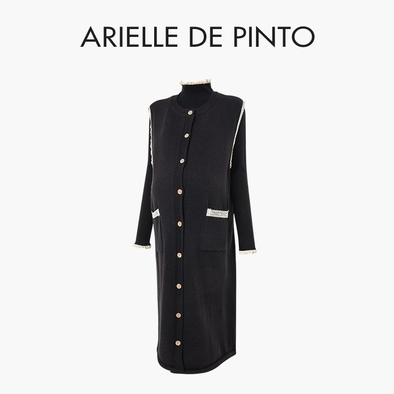 法国ARIELLE DE PINTO孕妇套装秋款宽松针织背心裙打底衫两件套