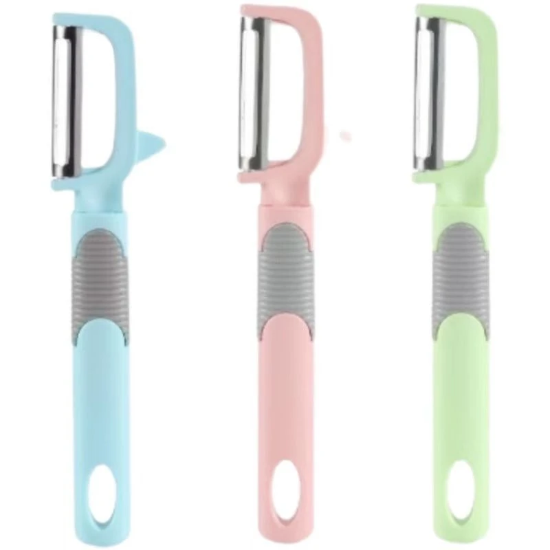 拍一发三土豆瓜果打刨皮刀双色柄双刃削皮器工厂直销不锈钢削皮刀