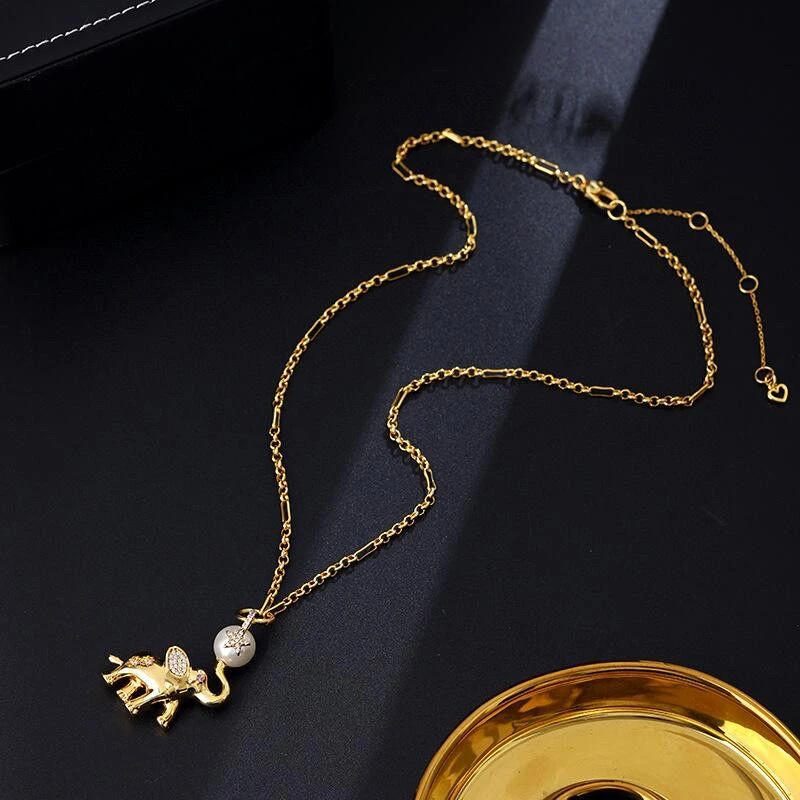 铜合金项链 《货号7564》小吉象项链（链长：49+9cm）