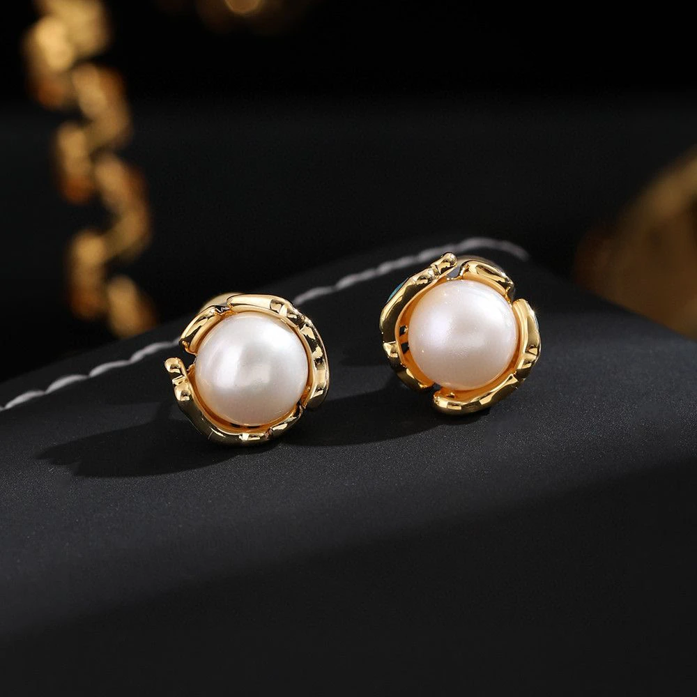 铜合金耳饰 《货号6486》绿色珠珠耳钉