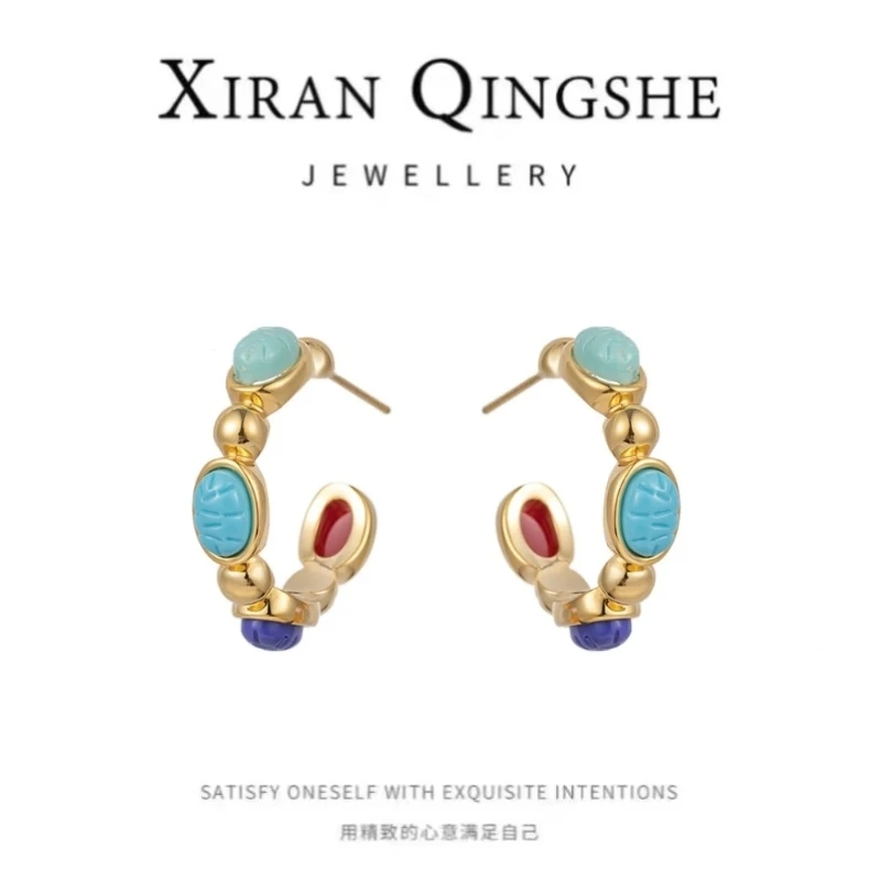 《货号1859》拜  中古气质C圈百搭耳环