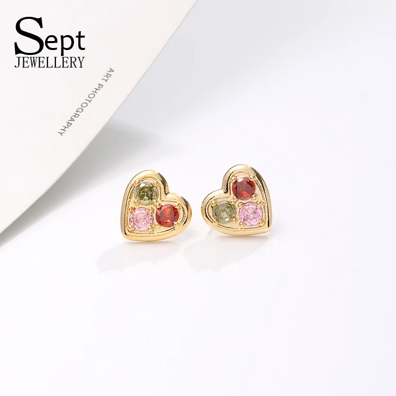 铜合金耳饰 《货号1866》赛桃心耳钉