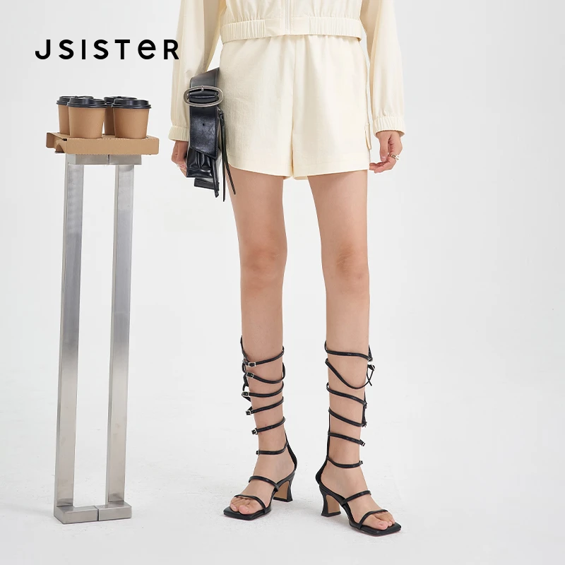 jsister 春夏新款 JS女装时尚米白色休闲短裤 S413210172