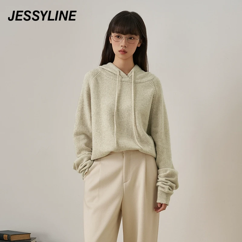 jessyline秋季新款 杰茜莱套头连帽针织毛衫女 434104244