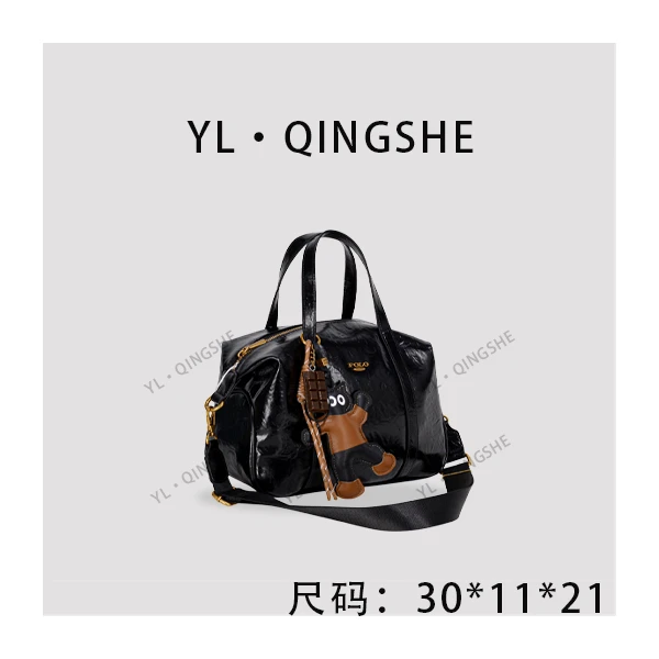 【依琳定制】女士潮流时尚经典气质手拎单肩GQ-1804-黑色