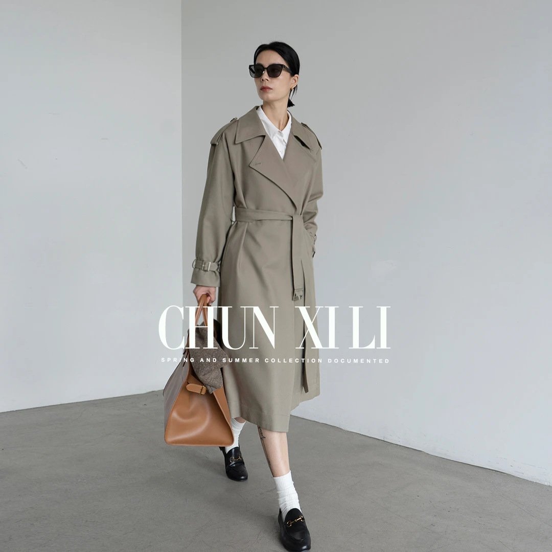 CHUNXILI/春熙里 大气风衣外套 秋季设计感中长款外套X04W42017