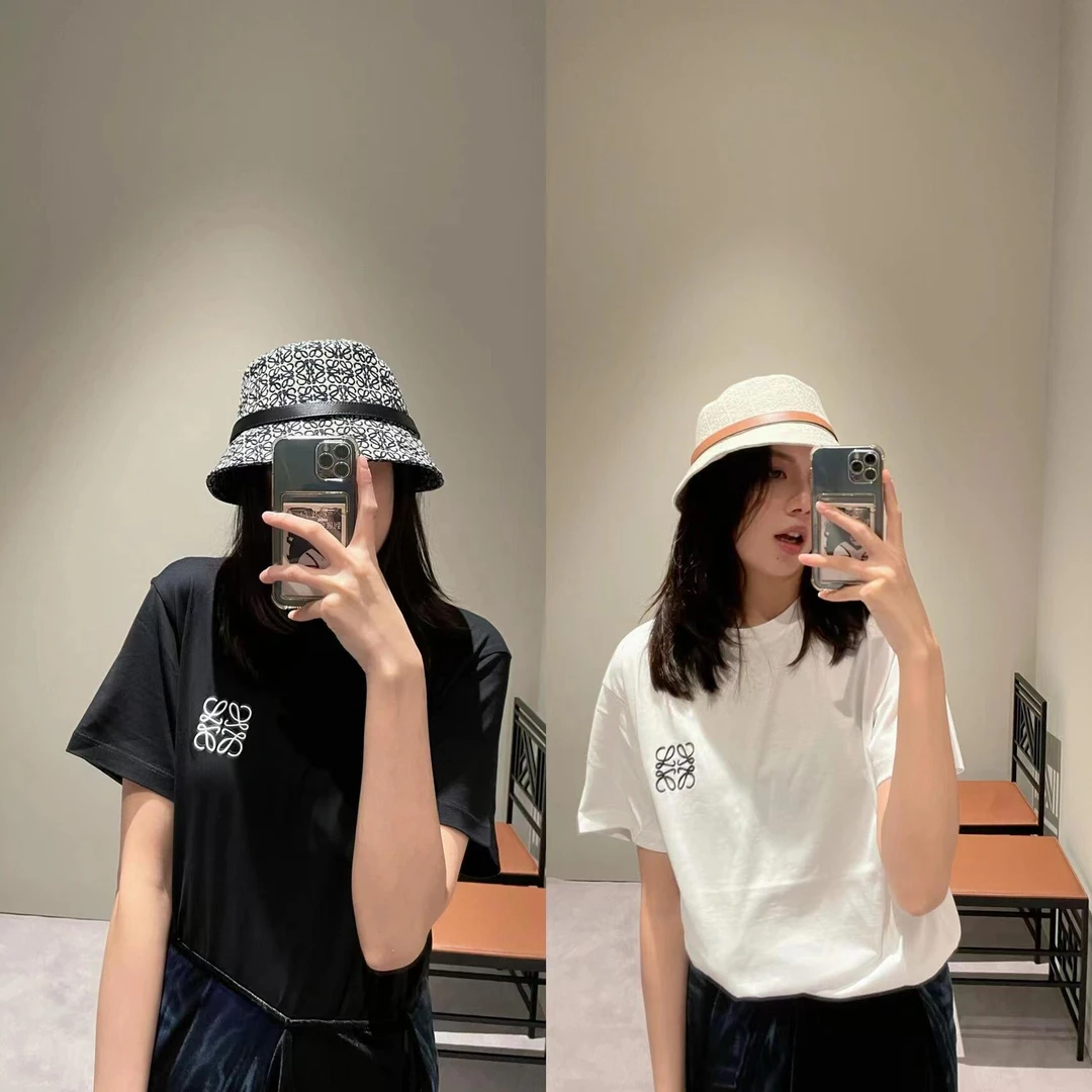 99新 LOEWE/罗意威 春夏胸口刺绣小标logo圆领T恤休闲百搭