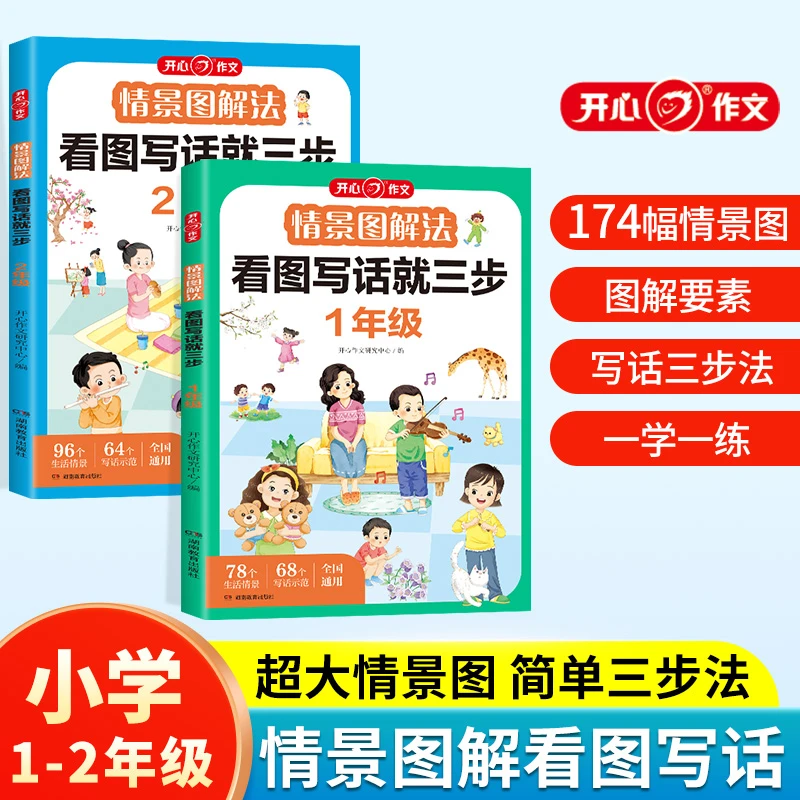 开心【看图写话就三步】情景图解学练结合小学1-2年级全国通用