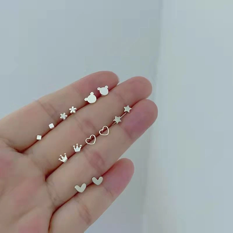 铜合金耳饰 养耳洞睡觉免摘耳钉女新款925银针迷你简约小巧耳骨钉