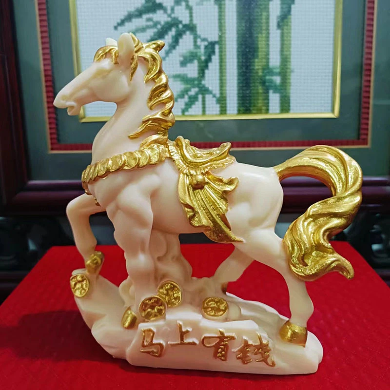 象牙果生肖马摆件马上有钱摆件客厅家居装饰马到成功工艺品送礼