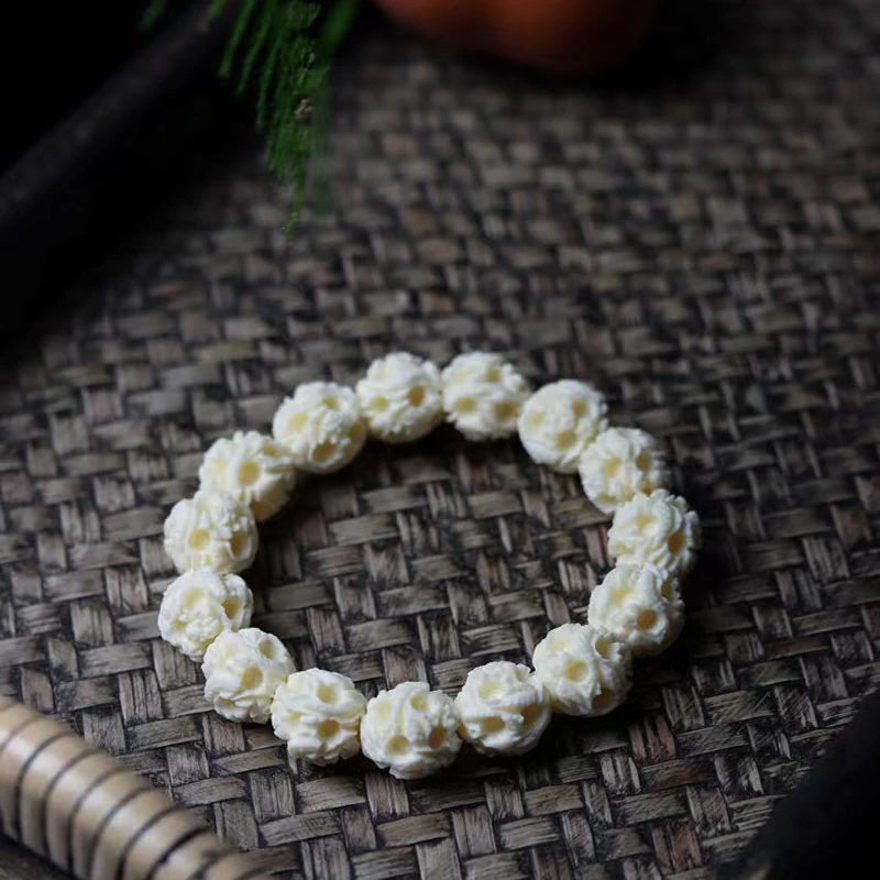 象牙果鬼工球手串1.5cm文玩念珠手链把玩件精工雕刻