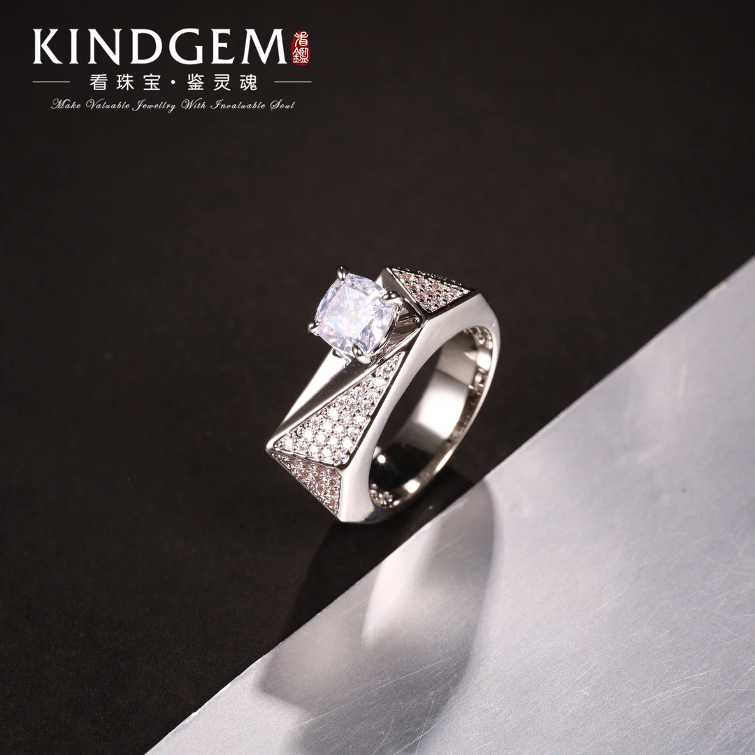 铜合金锆石戒指 轻奢高级设计感闭口戒指 C-29564