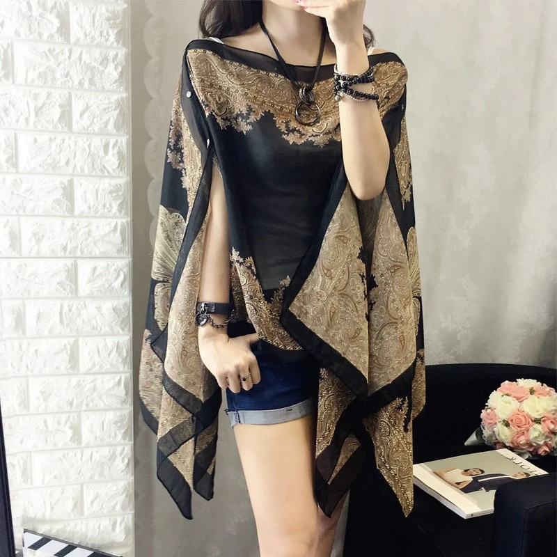 【NaNa's】冰丝防晒衣女夏2023防紫外线透气防晒罩衫沙滩披肩披风