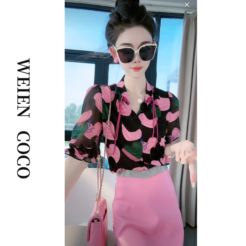 【丝沐女装】长袖碎花衬衫时尚休闲印花洋气春夏款女士衬衣S0763