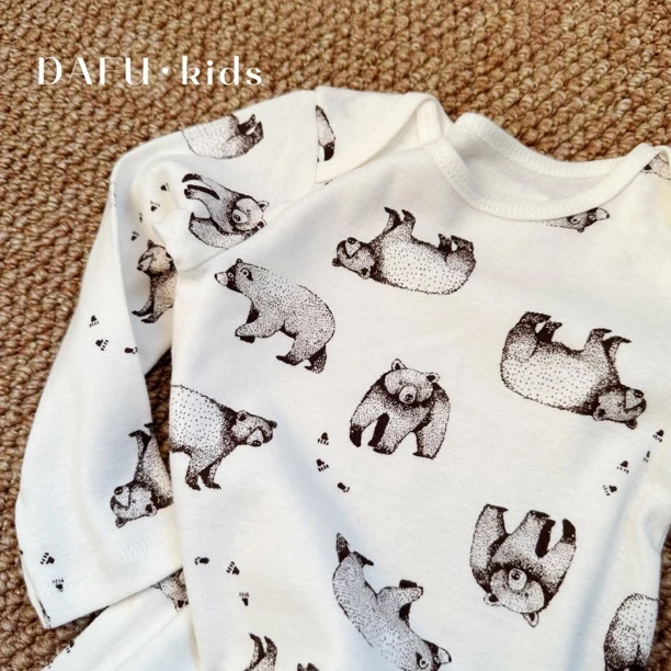 DAFU·熊熊小队·宝宝小众长袖包屁衣卡通柔软百搭