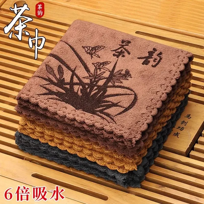 加厚款毛巾桌布通用茶具用品茶布加厚吸水茶杯垫茶台专用茶道用具